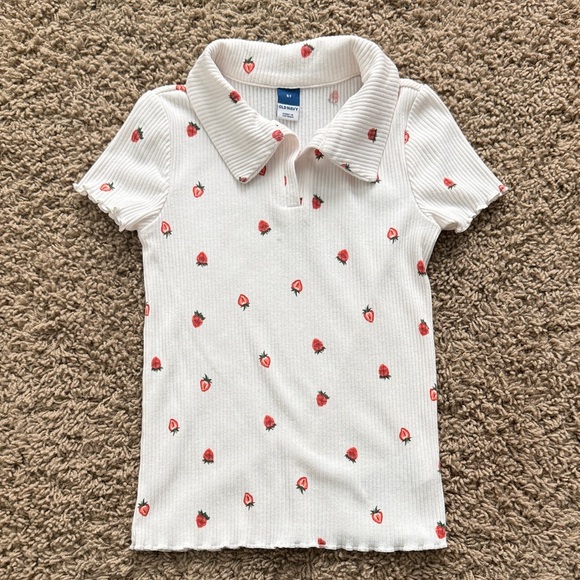 Old Navy Other - Old Navy White Polo with Strawberry Print